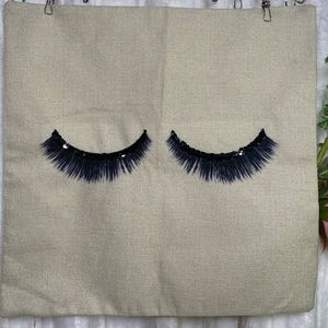 NWOT Set of (2) Sequined Eyelash Pillow Cases! Two different lash styles